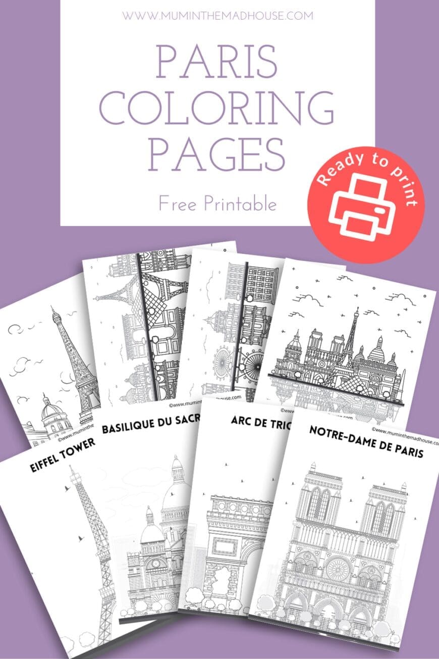 Celebrate the beautiful City of Paris with our stunning free Paris coloring pages featuring its stunning landscapes and city scape.