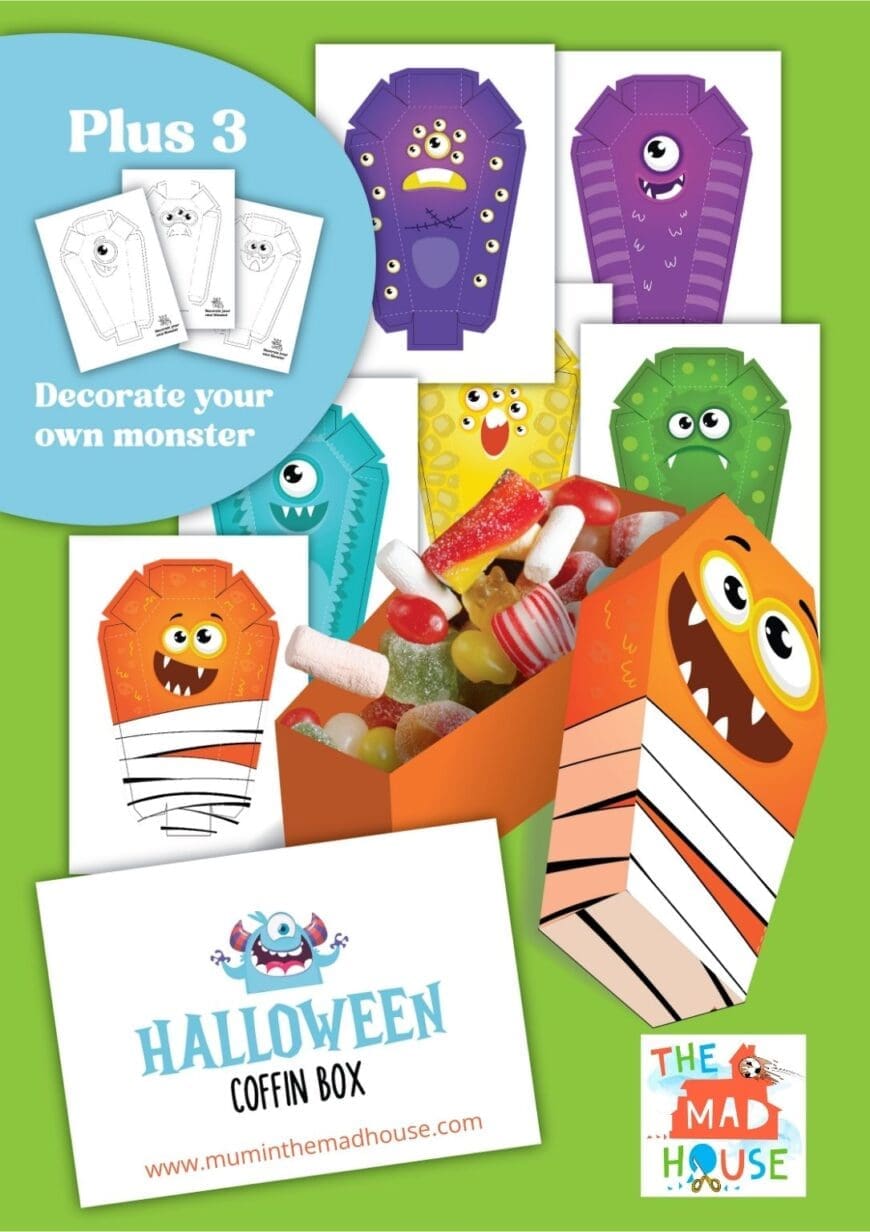 Unleash your creativity with 3 blank coffin box templates! Design, color, and customize these boxes for a fun and personal Halloween craft project.