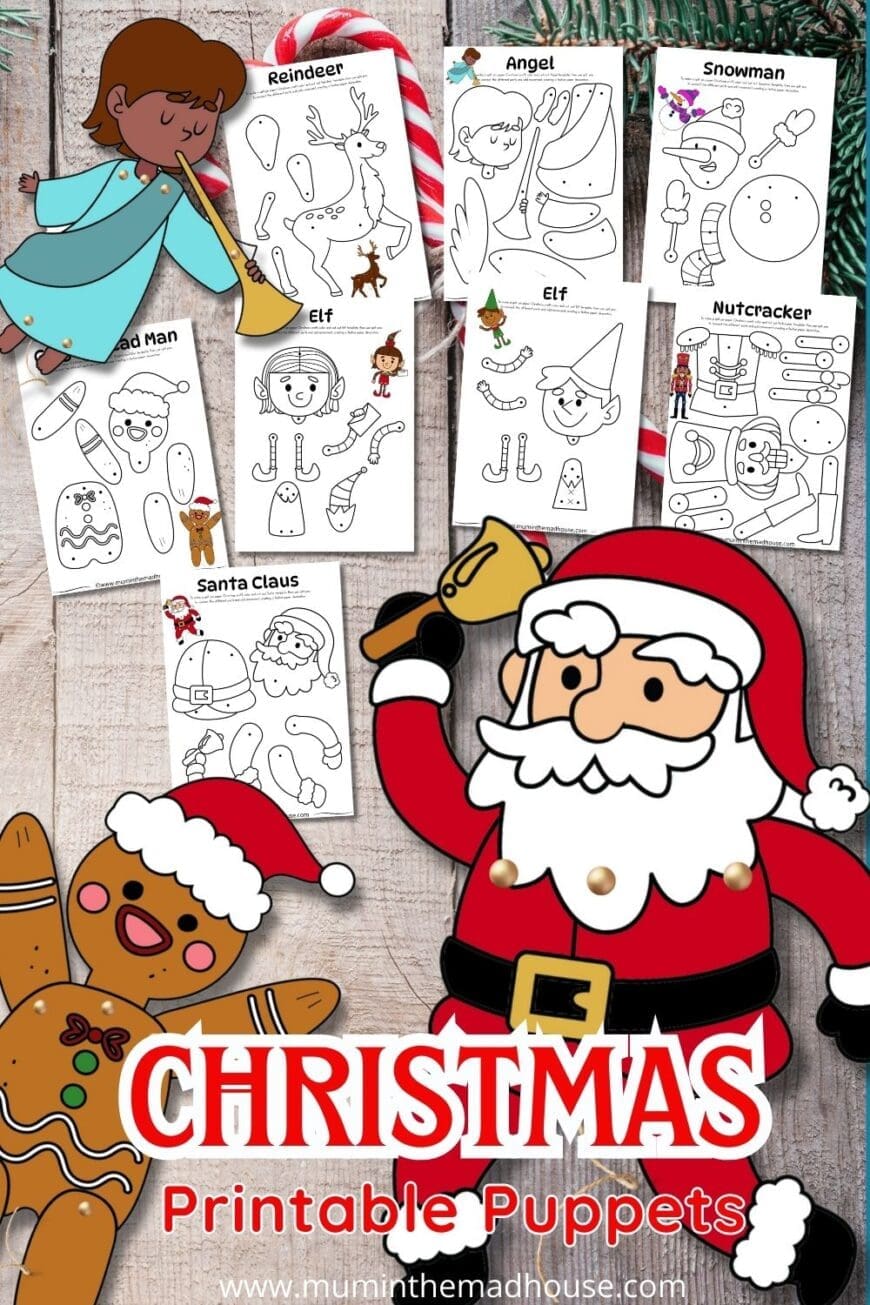 Create festive paper puppets featuring your favorite Christmas characters like Santa, a gingerbread man, an angel, and even a nutcracker. Perfect for holiday activities!
