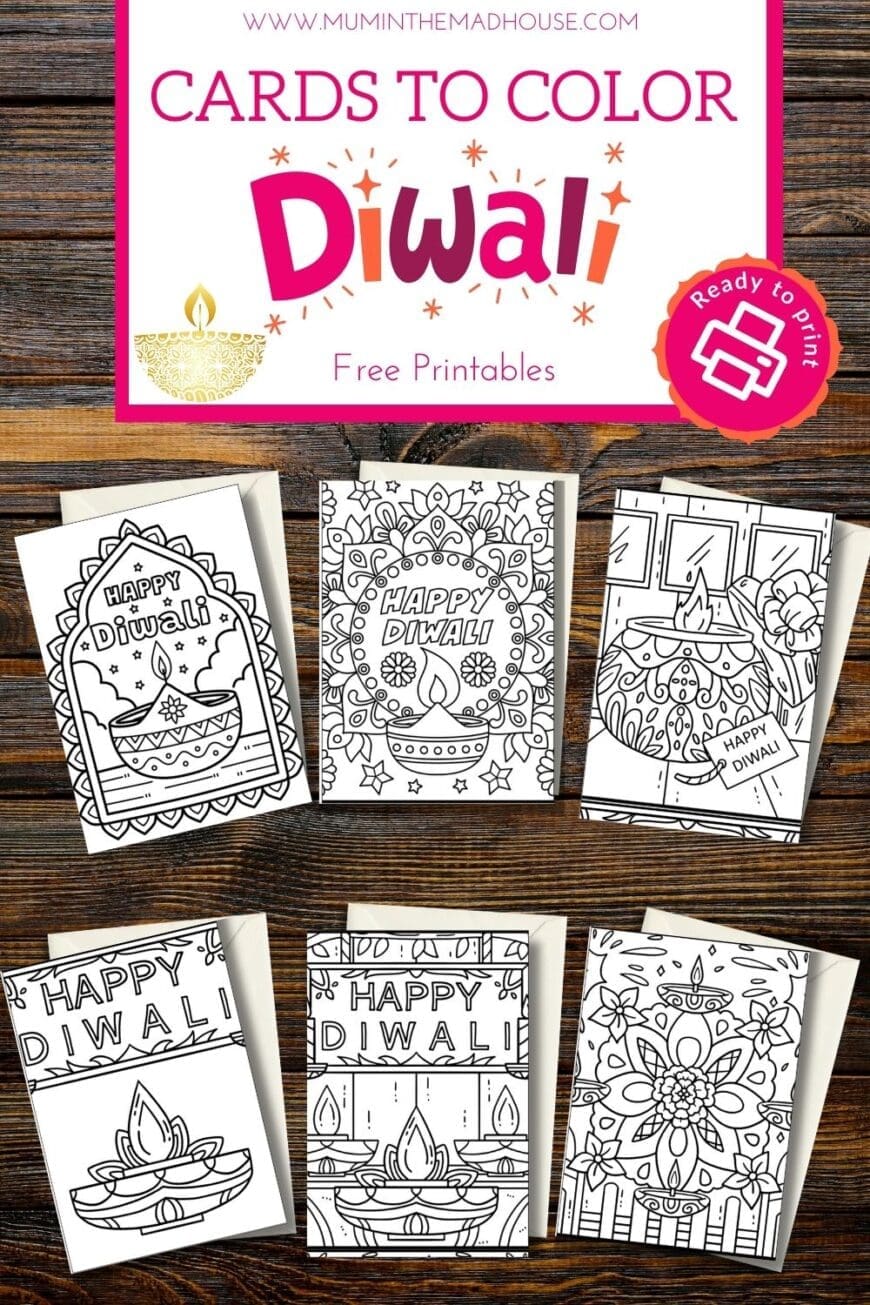 Looking for a fun and festive Diwali craft? Download 6 free printable Diwali cards to color! Brighten your celebrations with personalized, hand-colored greetings. Perfect for all ages! 