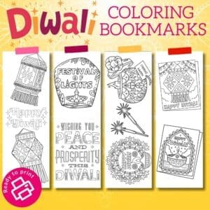 Diwali Coloring Bookmarks Download