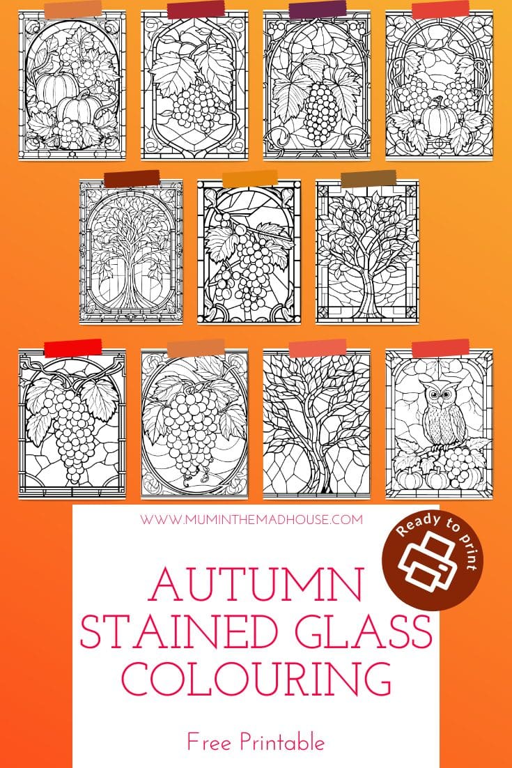 Get into the autumn spirit with these 11 free stained glass coloring pages! Featuring owls, pumpkins, and more, they’re perfect for cozy fall crafting sessions.