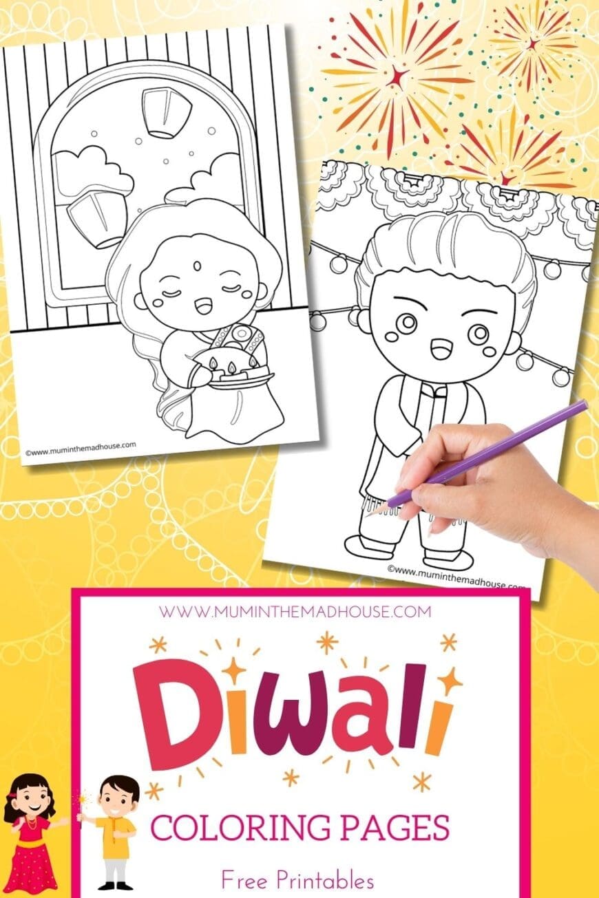 Celebrate Diwali with these 12 free printable coloring pages for kids! Featuring diyas, rangoli, and more, they’re perfect for festive fun. 