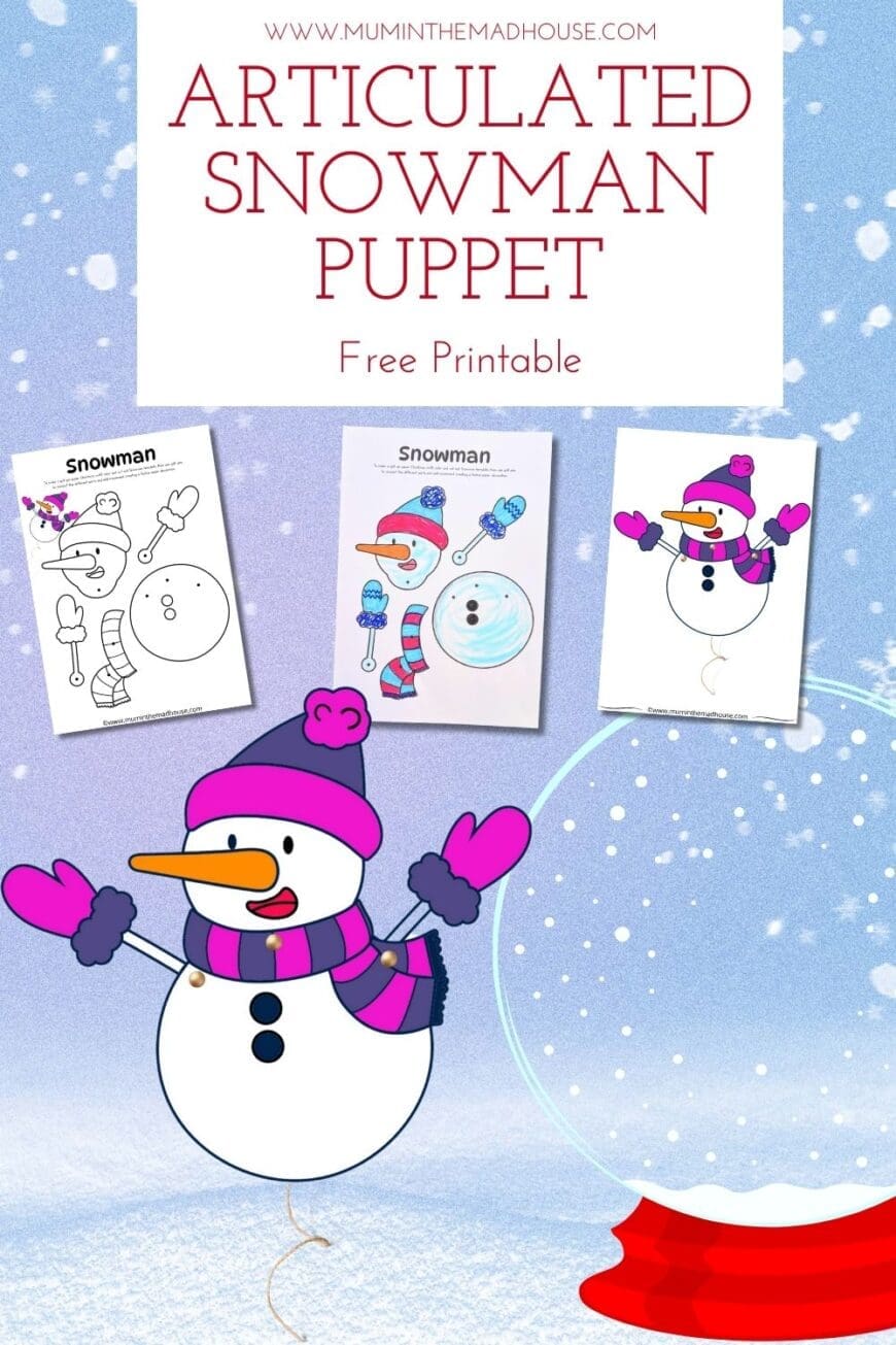 Keep your little ones entertained with this easy Christmas craft! Download our free articulated snowman puppet template—great for a fun holiday DIY activity