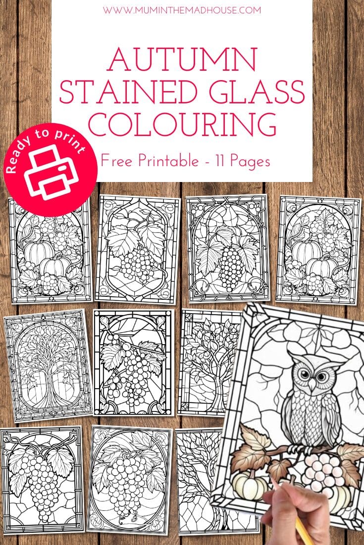 Celebrate fall with these beautiful stained glass coloring pages! Free to download, they’re perfect for adding a touch of autumn to your home decor or craft projects.