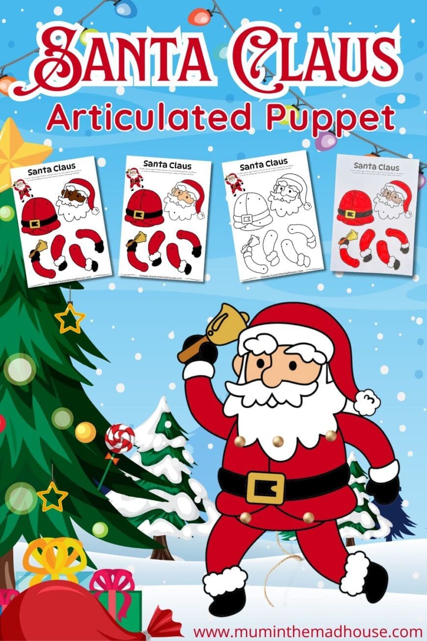 Get crafty this Christmas with our free printable Santa Claus puppet. Choose from a pre-colored version or color your own. Perfect for holiday fun with the family!