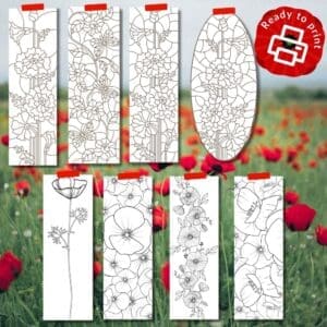 Printable Poppy Bookmarks Download