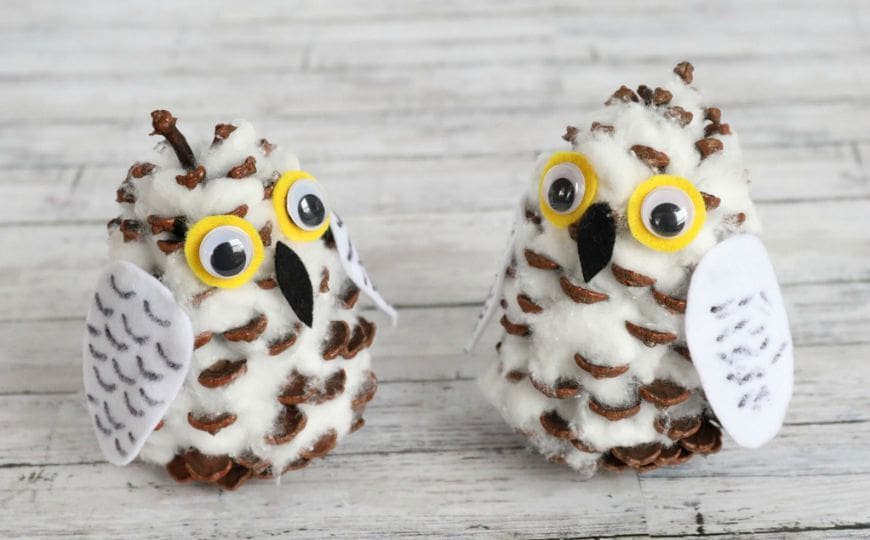 Pine Cone Snowy Owl Craft