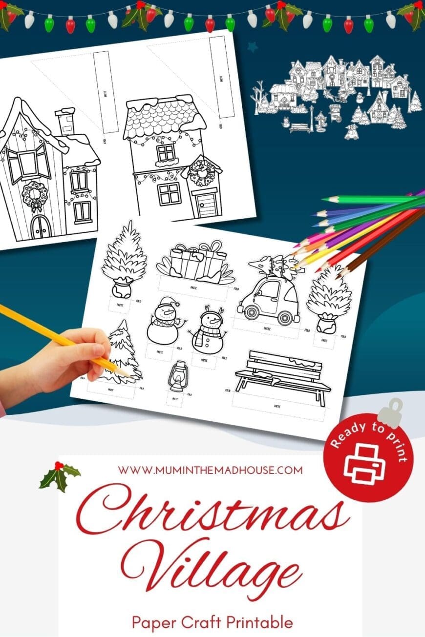 Bring the holiday spirit to life with this DIY Christmas Village! Kids will love building their own mini village with these adorable printable paper crafts!