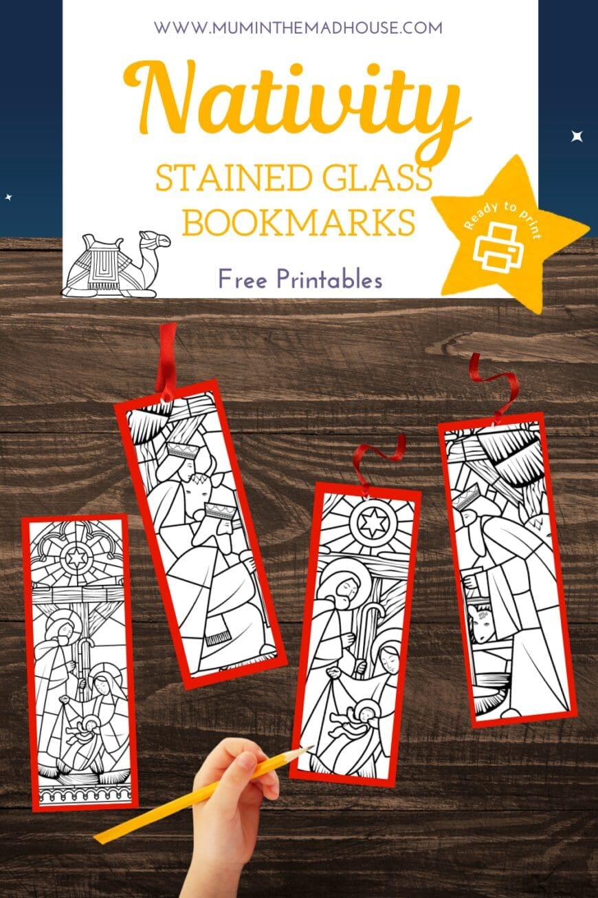 Add a personal touch to your holiday reading with these beautiful stained glass Nativity coloring bookmarks. Perfect for kids and adults, download and start coloring today