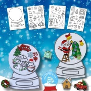Snow Globe, Colour, Cut and Glue Download