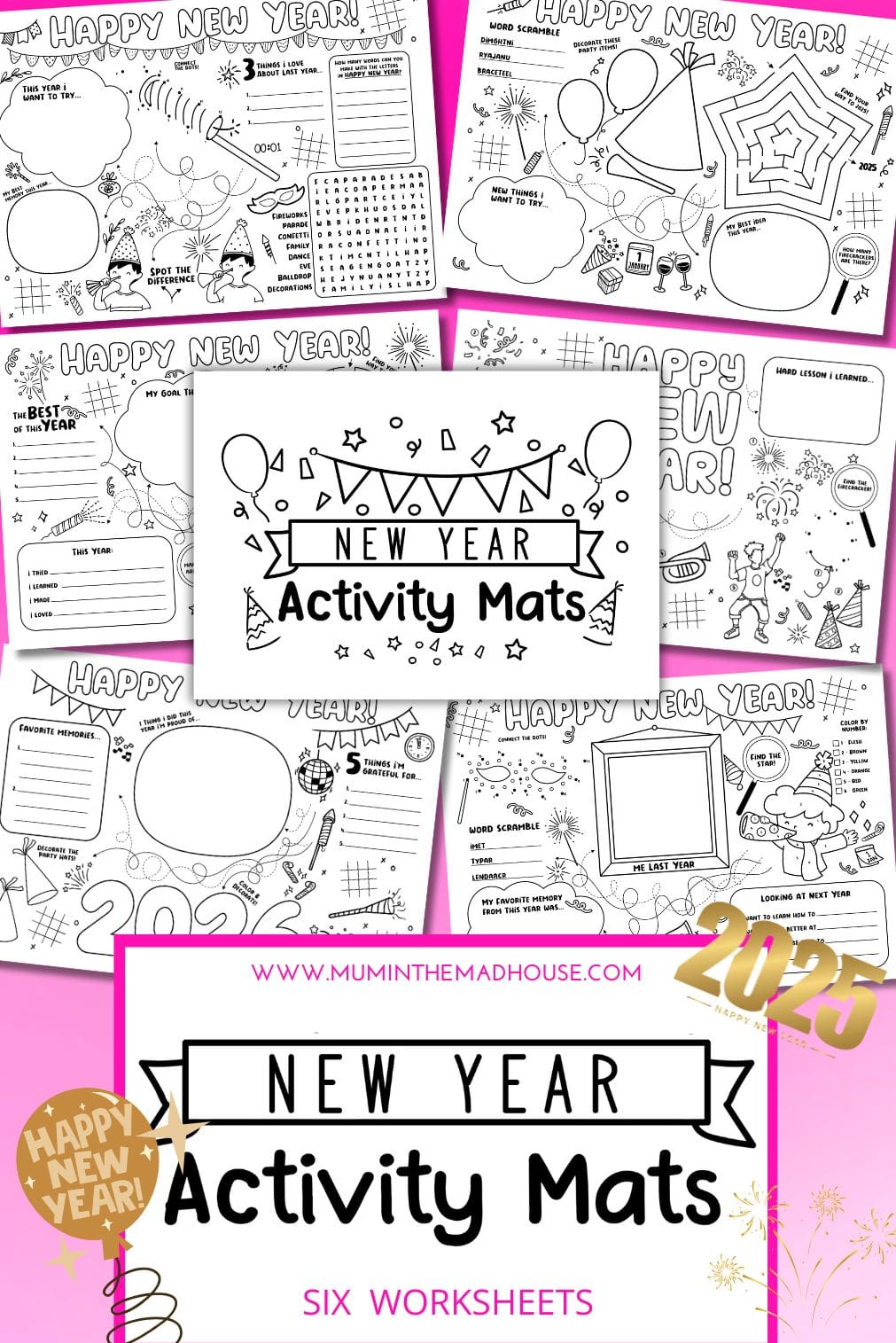 Entertain kids this New Year’s with fun activity mats! From goal-setting prompts to word puzzles, these printables make celebrations memorable and engaging.