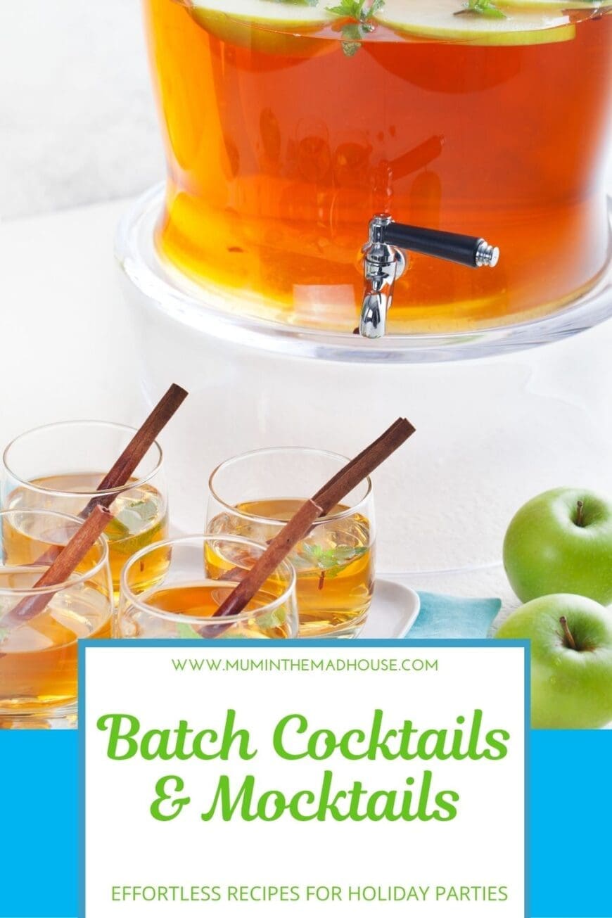 Discover how to batch cocktails and mocktails with these easy tips and recipes! Ideal for Thanksgiving and holiday parties, everyone can enjoy a festive drink.