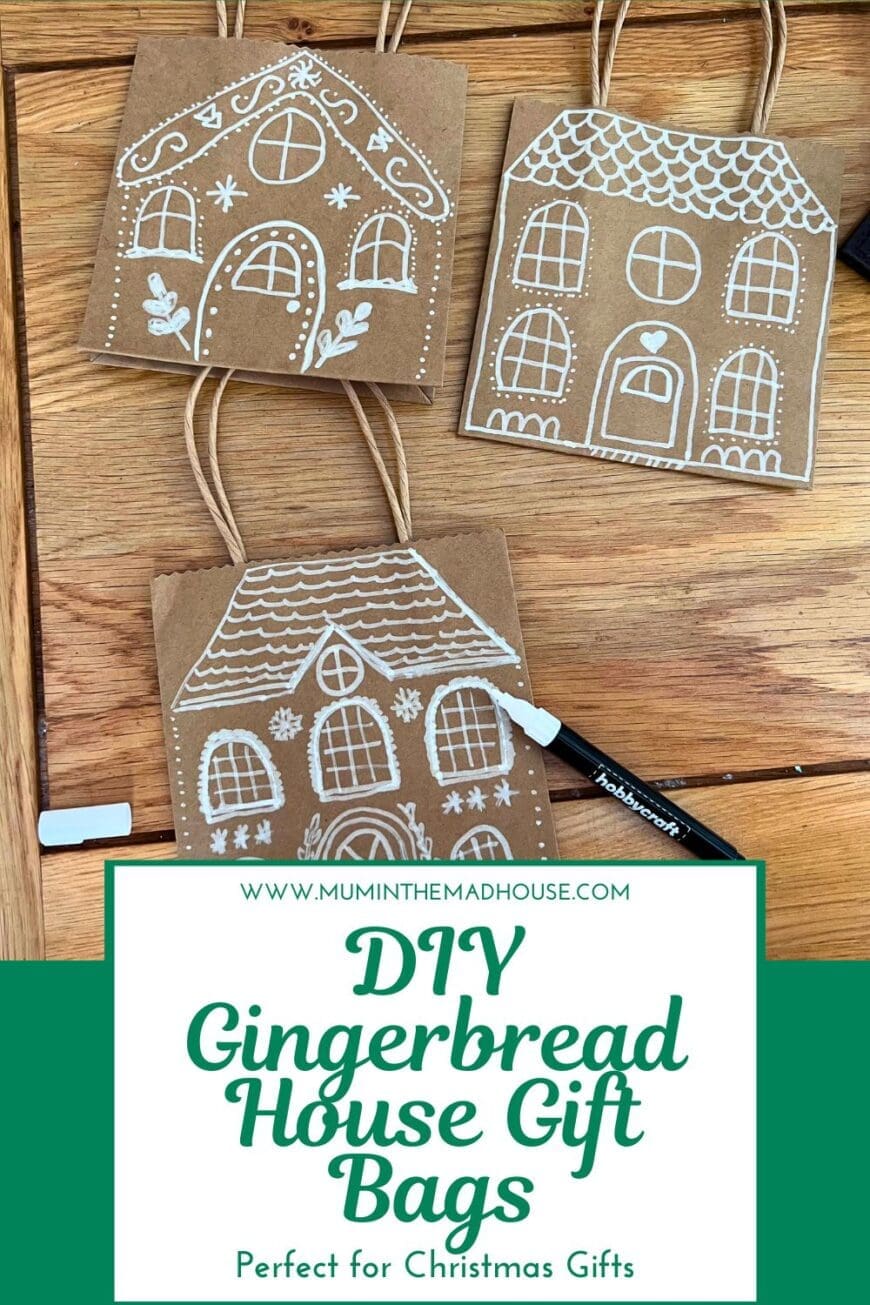 Create adorable gingerbread house gift bags for Christmas! These DIY bags are festive, charming, and add a handmade touch to any holiday gift. Easy and fun to make with kids, too!