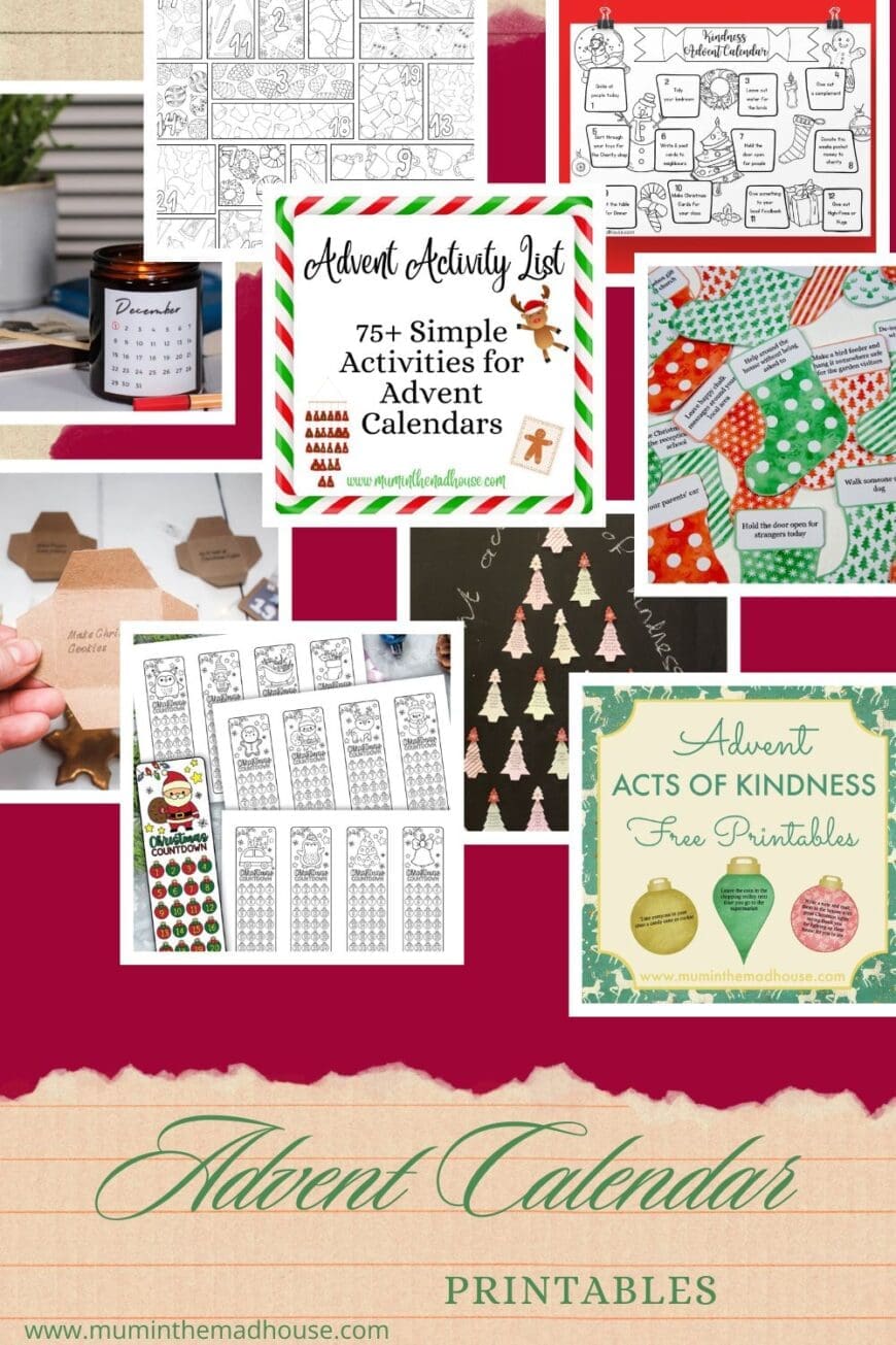 Count down to Christmas with these printable advent calendars! Featuring acts of kindness, countdown bookmarks, and more for a meaningful holiday season.