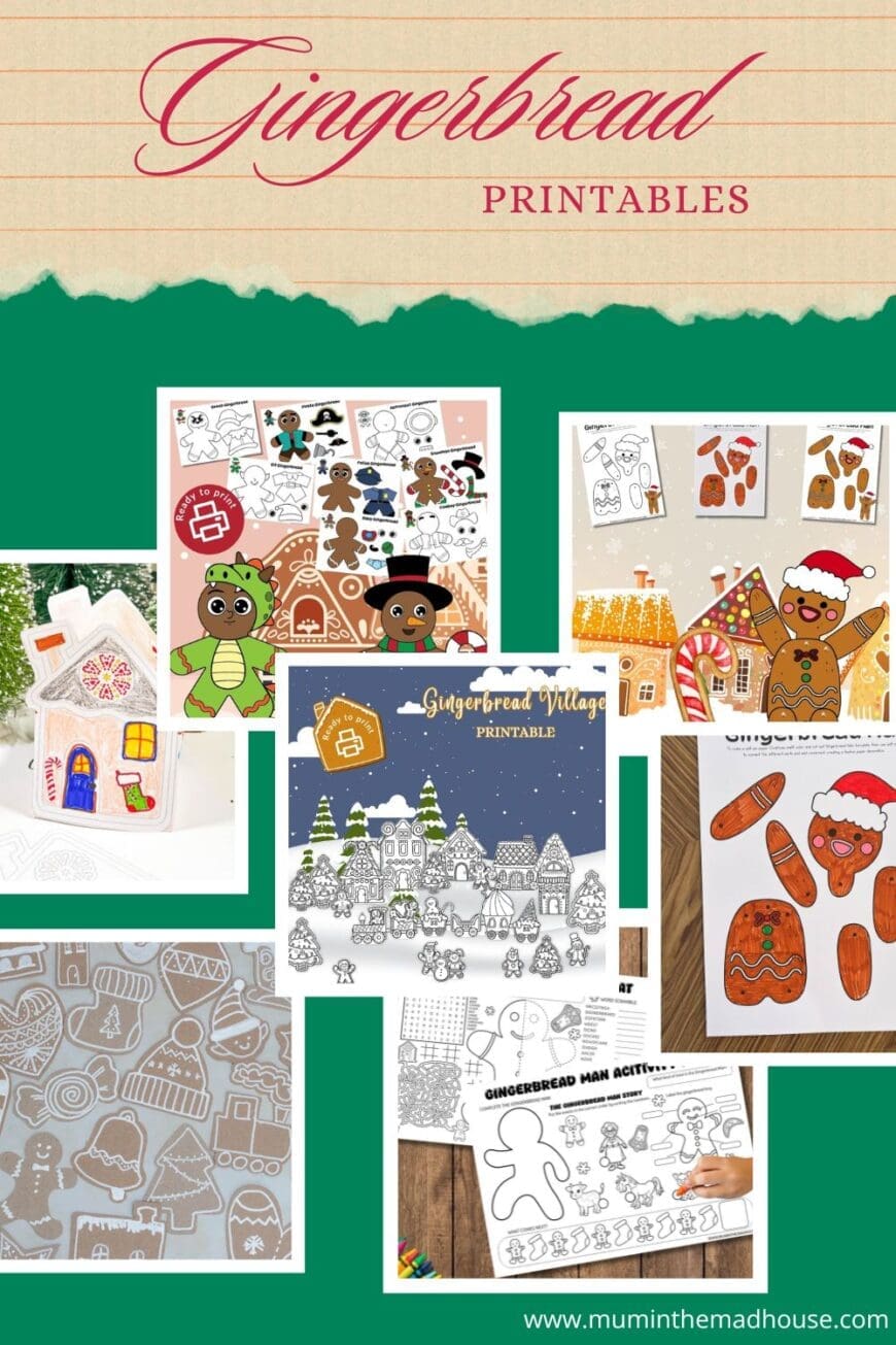Build your own gingerbread village with printable crafts and more! These fun gingerbread printables are perfect for creating a holiday wonderland with the family.