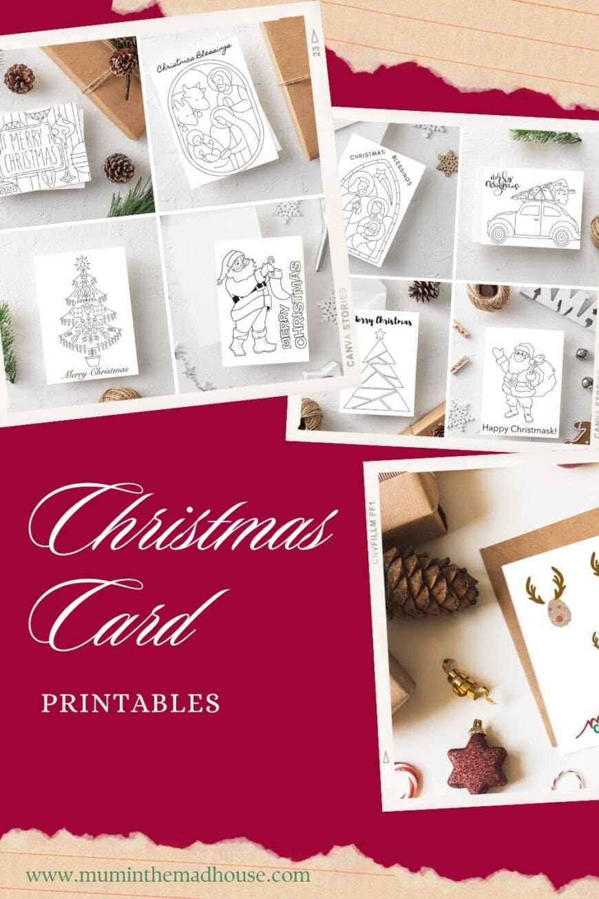Spread holiday cheer with printable Christmas cards! These coloring cards are perfect for kids and adults to add a personal touch to their Christmas wishes.