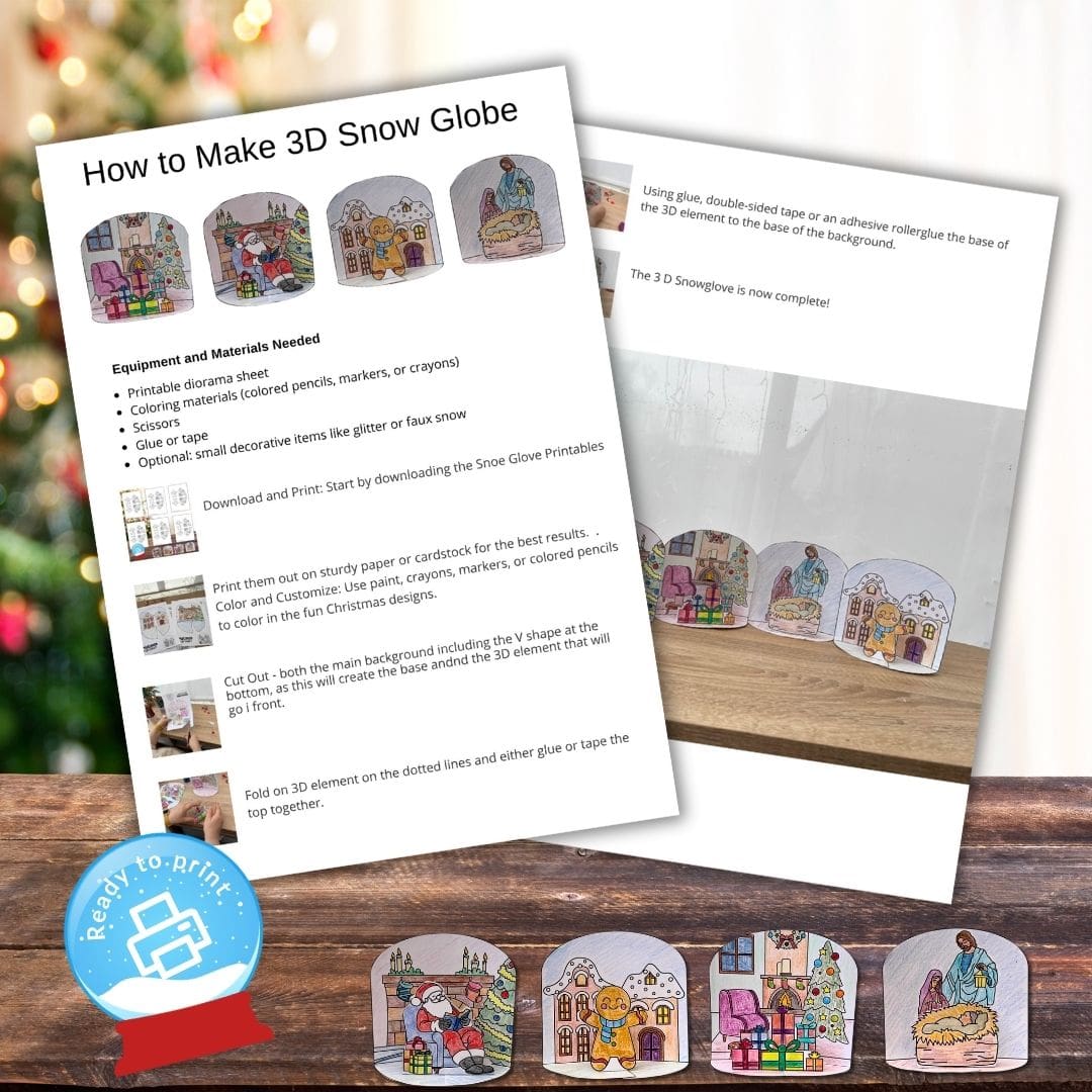 Christmas 3D Craft Snow Globe Themed Download - Image 3