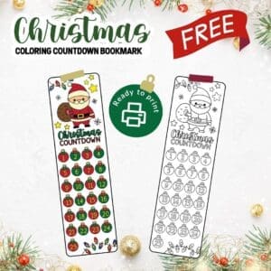 Free Christmas Countdown Bookmark Download
