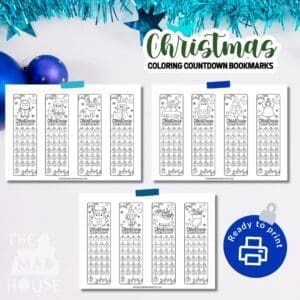 Christmas Countdown Bookmarks Download