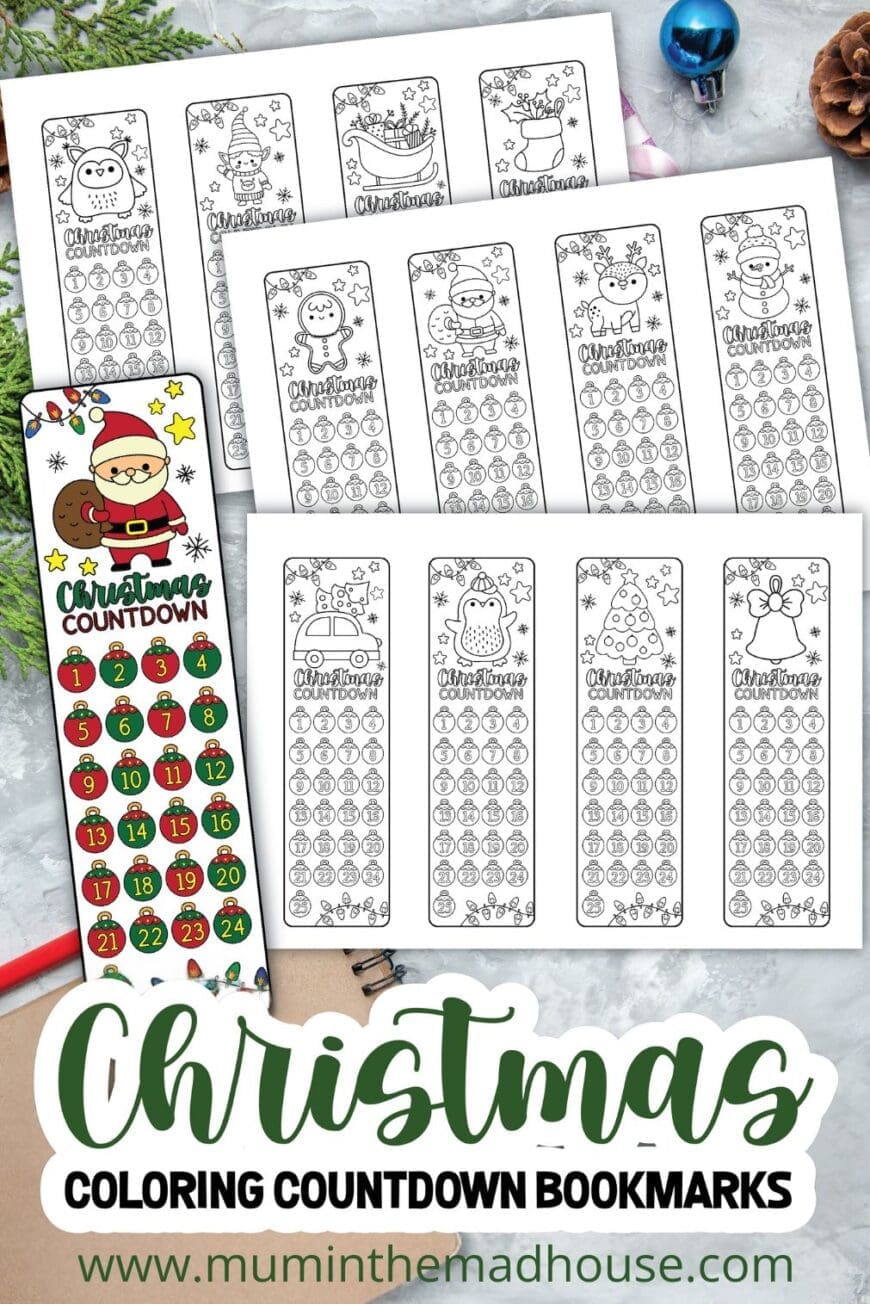 Make the holiday season interactive with these printable Christmas countdown bookmarks. Kids can colour each day, blending creativity with the excitement of counting down to Christmas. Perfect for encouraging reading and festive fun!