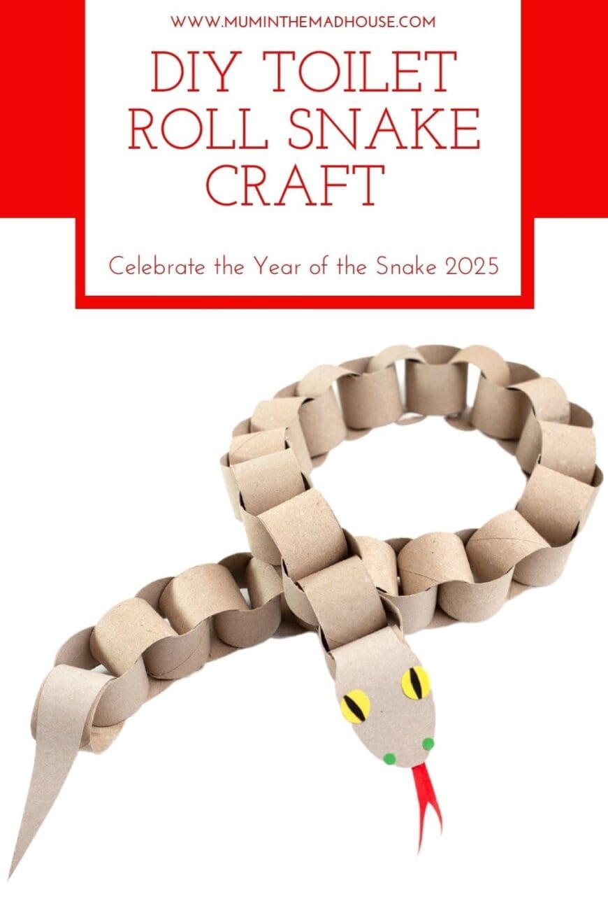 Get crafty this Lunar New Year with this fun toilet roll snake craft! 🐍 Perfect for kids, it’s eco-friendly, easy, and celebrates the Year of the Snake 2025.