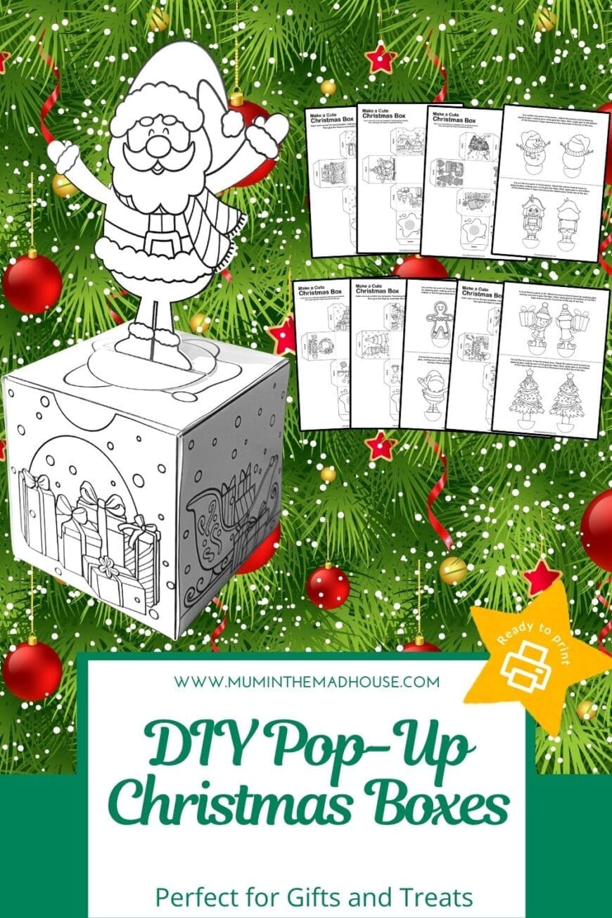 Create charming pop-up Christmas treat boxes with these 6 free printables! Easy to make and perfect for small gifts, stocking fillers, or table decor.