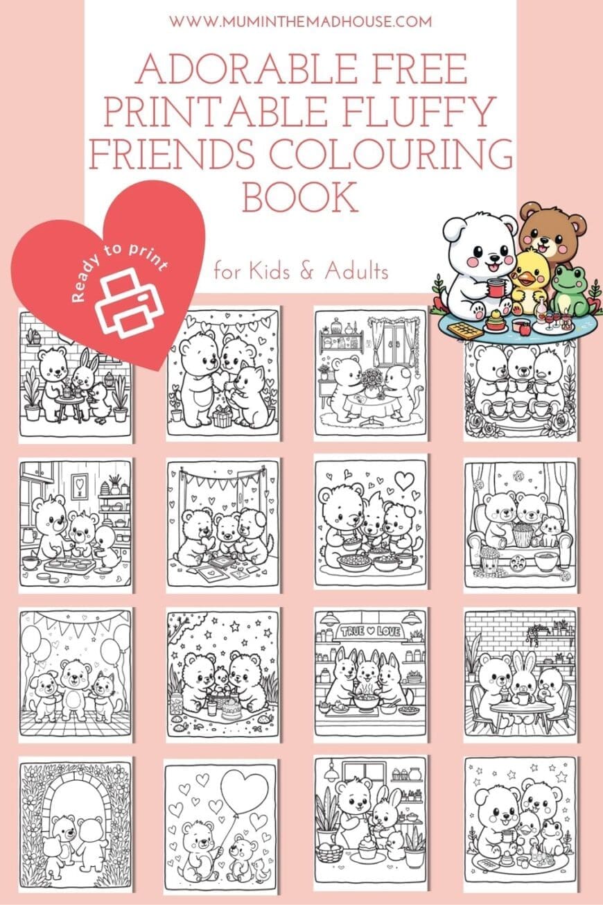 Love cute and easy colouring pages? ๐จ๐ป Download this FREE printable Fluffy Friends Colouring Book filled with simple, bold, and fun animal designs! Great for preschoolers, young artists, and anyone who enjoys relaxing creativity. Just print and colour!