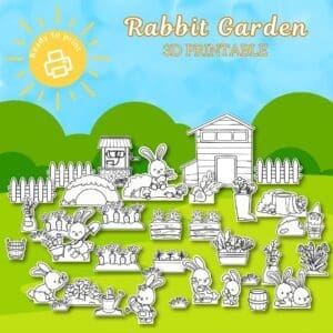 Download the Rabbit Garden Paper Build Printable
