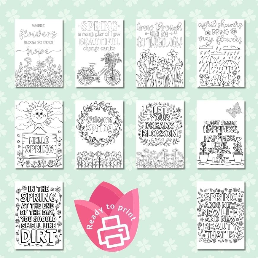 Download Your Free Spring Quotes Colouring Pages