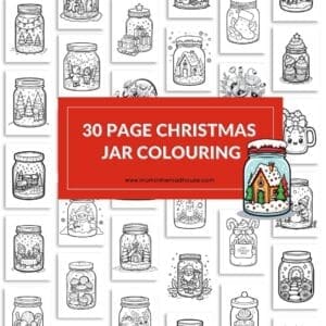 Download: Cozy Christmas Jar Colouring Pages – Free Printables