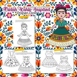 Download Your Free Frida Kahlo Inspired Paper Doll Printable