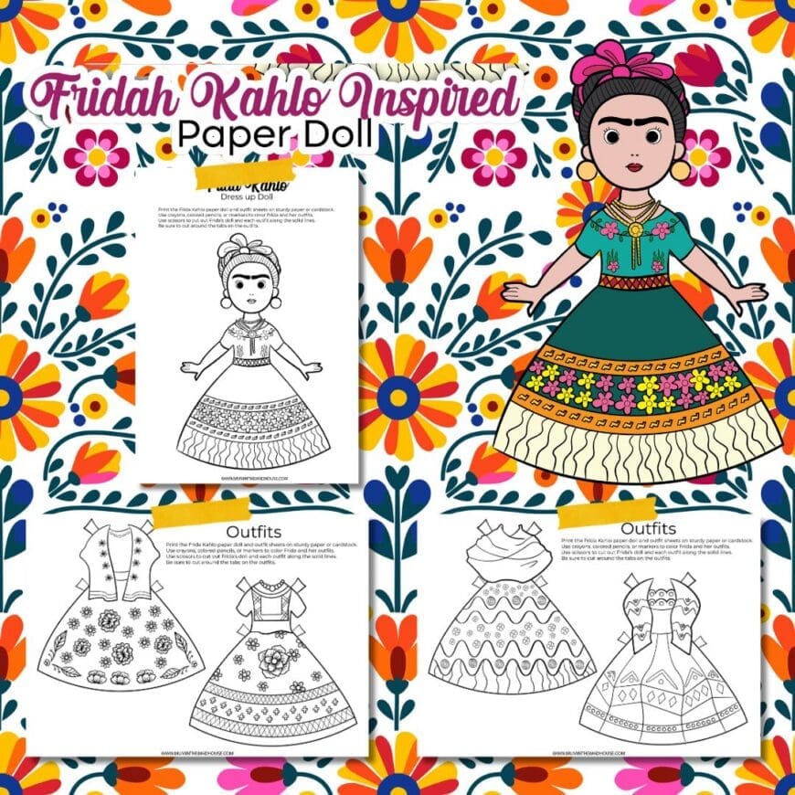 Download Your Free Frida Kahlo Inspired Paper Doll Printable