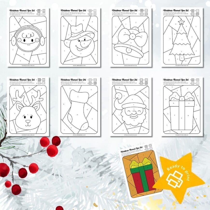 Download Your Free Christmas Colour by Number Pages