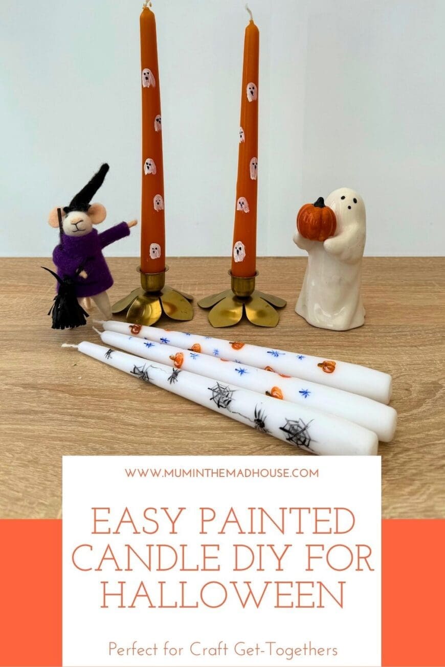 Want cosy and spooky décor this autumn? Try this DIY Halloween painted candle tutorial. Simple step-by-step guide with fun designs – perfect for a Halloween tablescape or party!