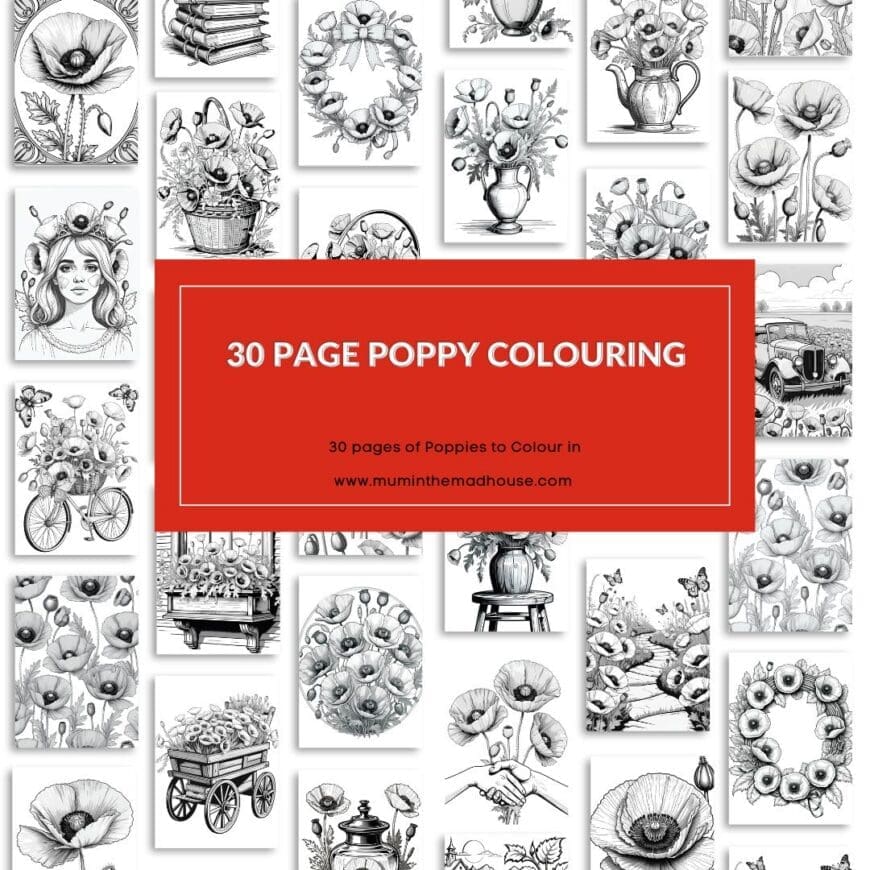 Download Your Free Poppy Colouring Pages for Teens & Adults