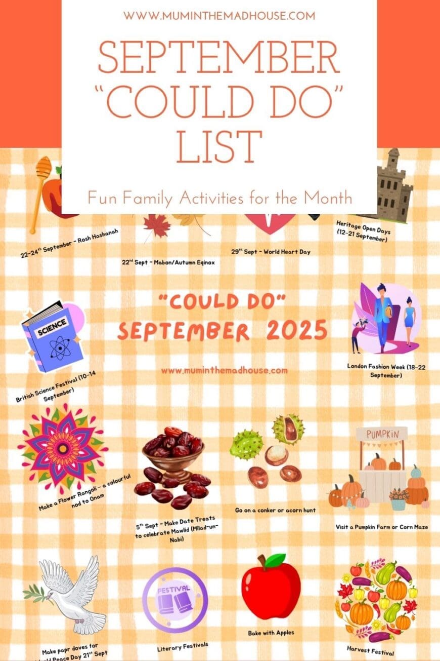Make memories this autumn with our free September Could-Do List! Fun family activities, seasonal crafts, and UK festivals to enjoy together. Click to download your free printable!