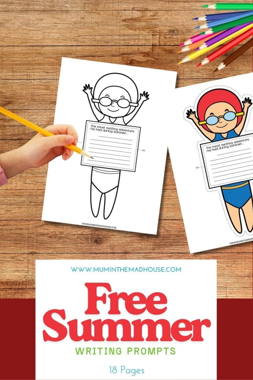 Keep kids engaged and writing this summer with our free printable writing prompts! Shaped like pineapples, ice creams, and more – perfect for creative summer fun.