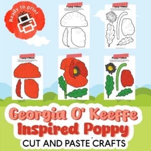 Download: Georgia O’Keeffe Inspired Poppy Flower Craft Template