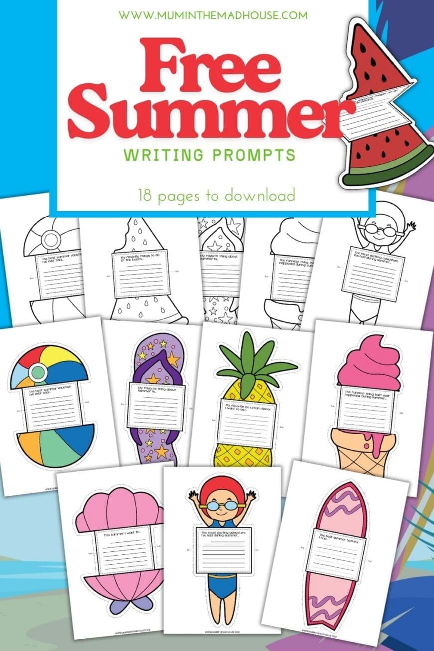 Encourage your child’s imagination this summer with these adorable writing crafts! Print, write, colour and display – it’s learning and fun in one free pack.