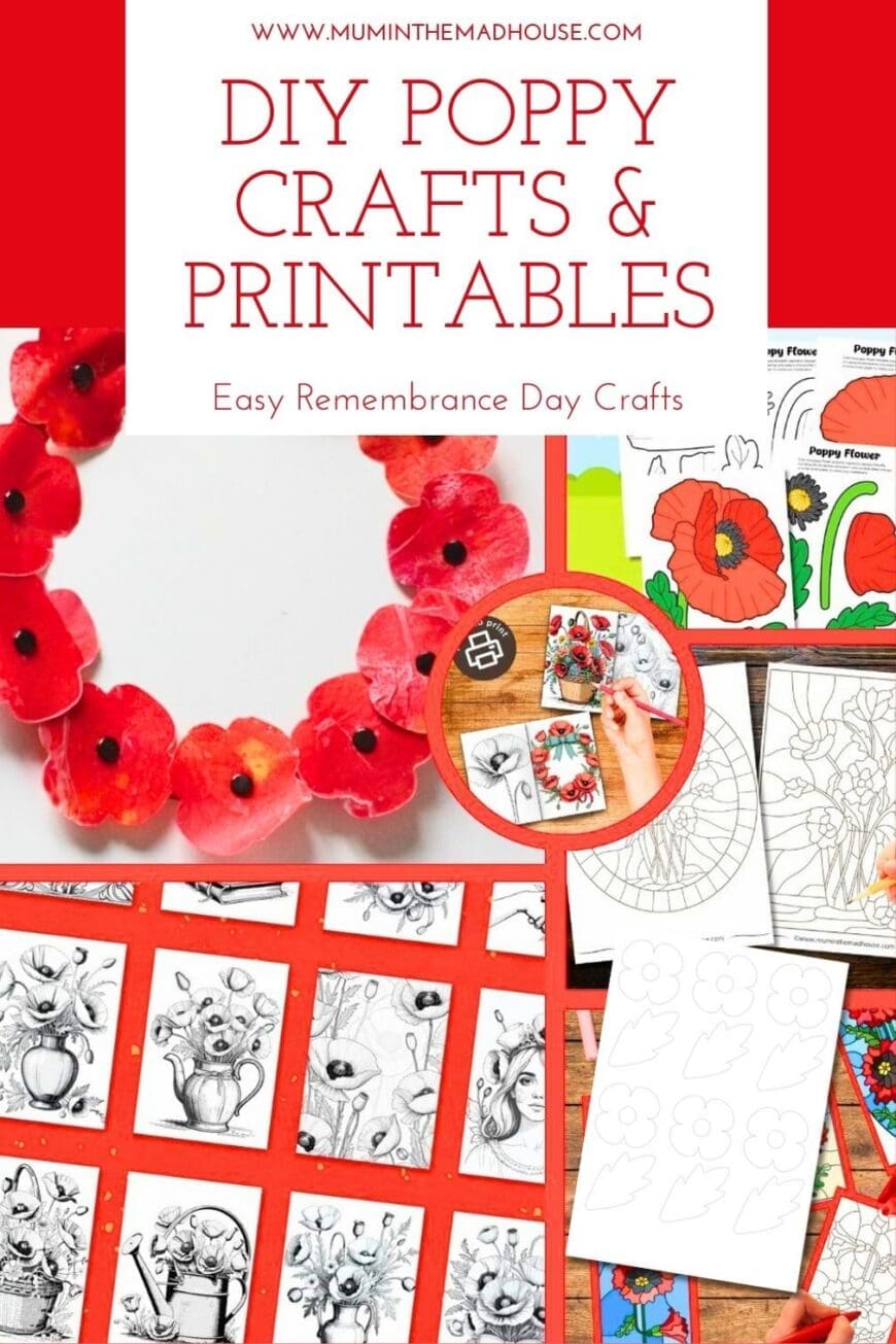 Discover a collection of meaningful poppy crafts, DIY ideas, and free printables. Perfect for schools, families, and community projects on Remembrance Day.