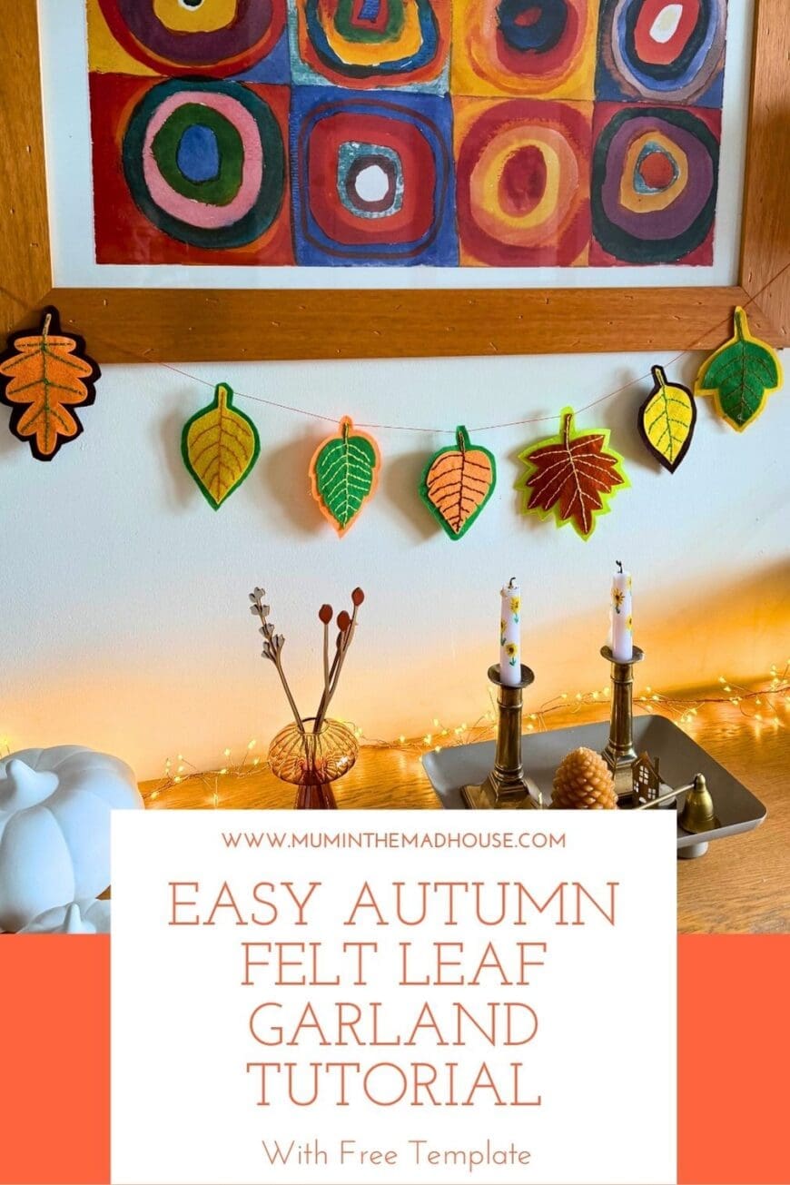 Bring autumn indoors with this simple felt leaf garland project. Follow our step-by-step tutorial, download the free leaf template, and sew colourful leaves for a seasonal decoration. Ideal for cosy fall décor or classroom crafts.