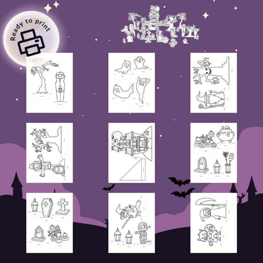 Free Printable Haunted House Paper Craft