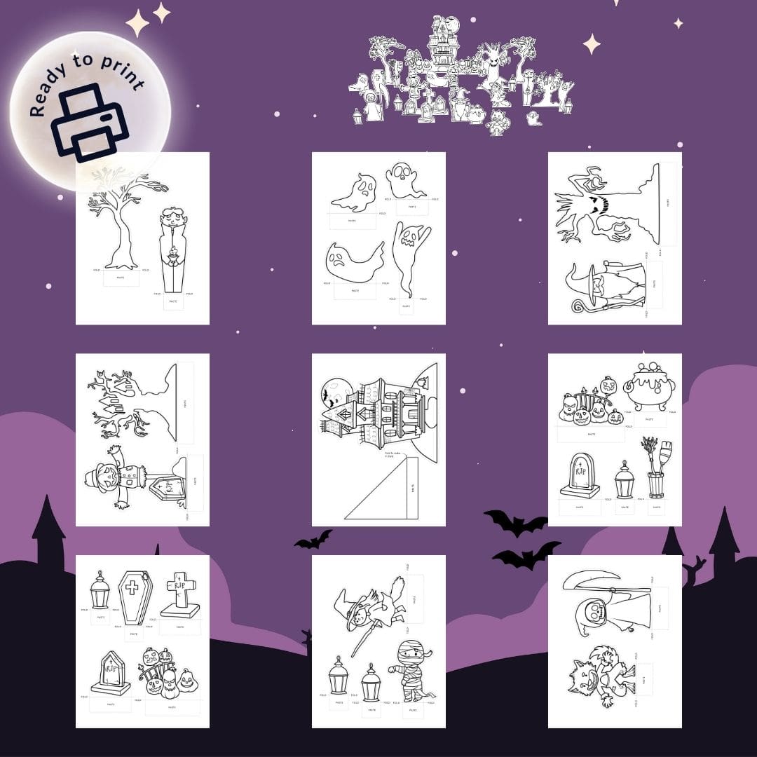 Free Printable Haunted House Paper Craft