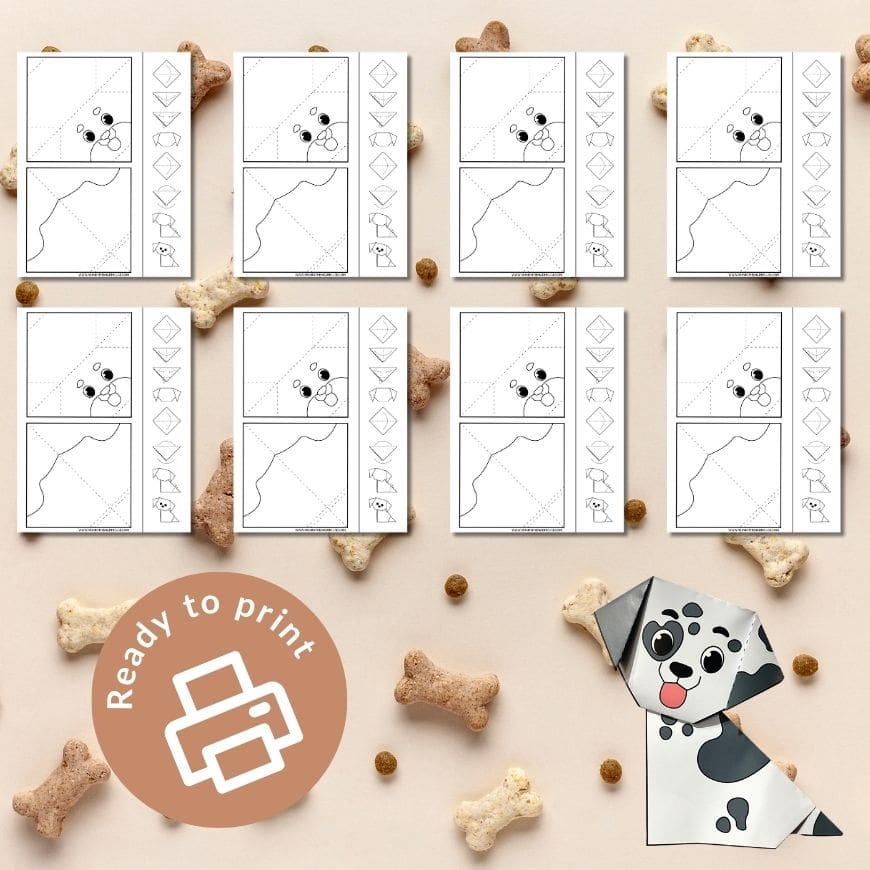 Free 3D Dog Origami Printable