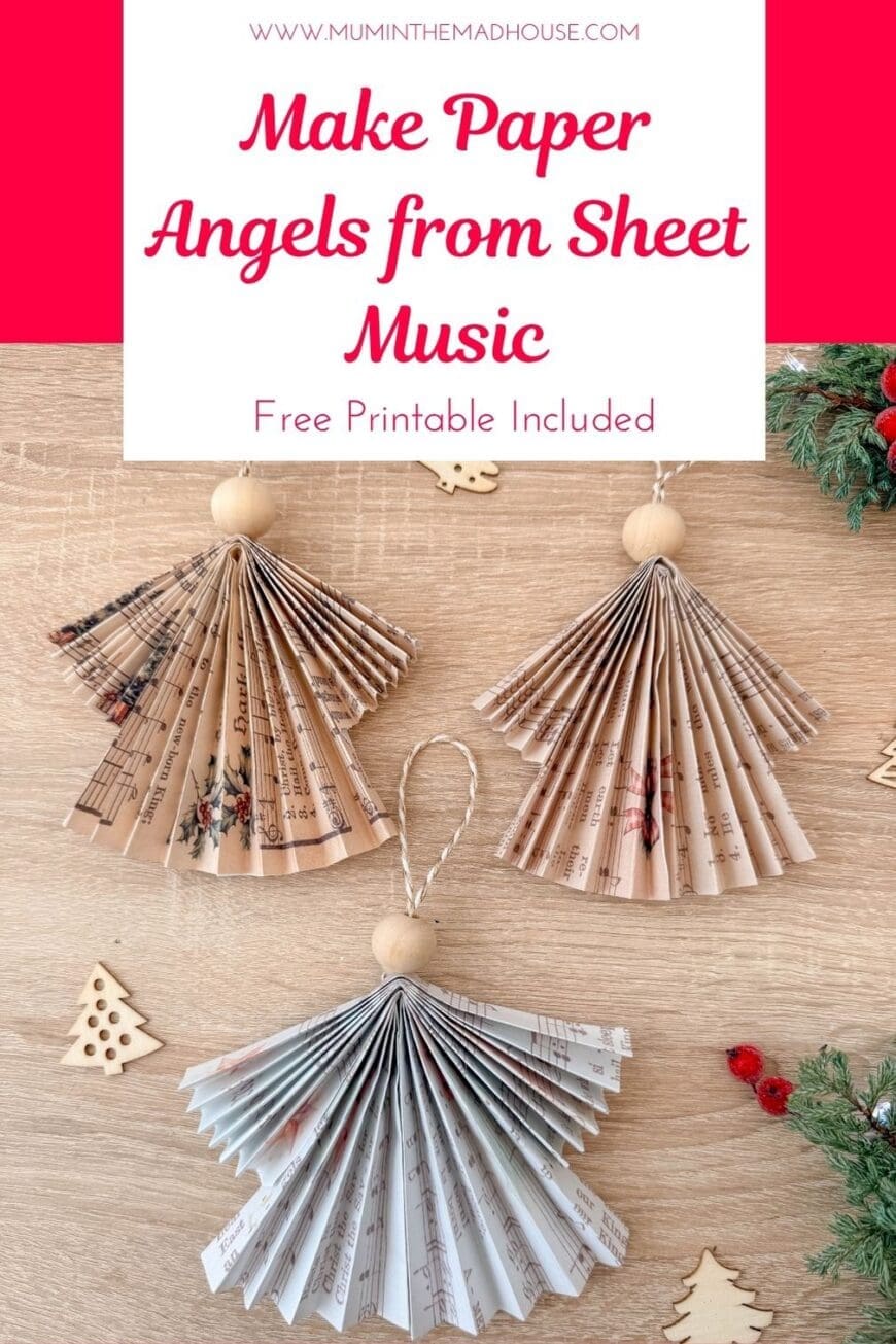 Discover how to make timeless Christmas angels from old sheet music. This easy DIY ornament is perfect for festive decorating or gifting – and comes with free vintage sheet music printables to get you started.
