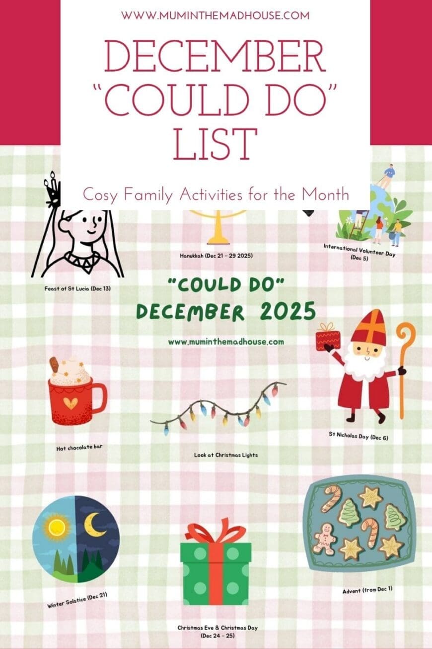 Celebrate the magic of Christmas with our Could Do December list! Packed with family crafts, kindness ideas, and seasonal fun for all ages.