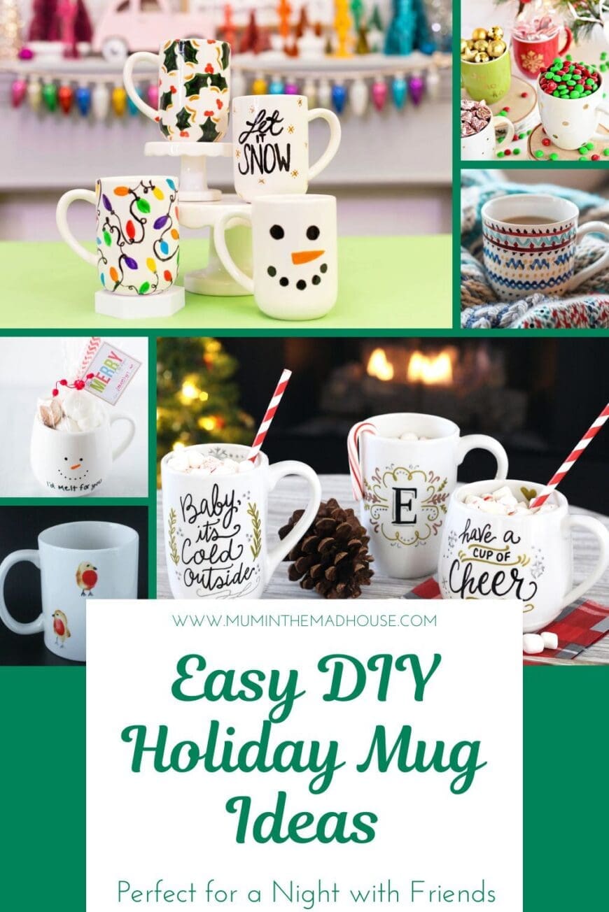 Create unique, dishwasher-safe painted mugs for everyone on your list with this simple step-by-step tutorial — plus free printable stencils!