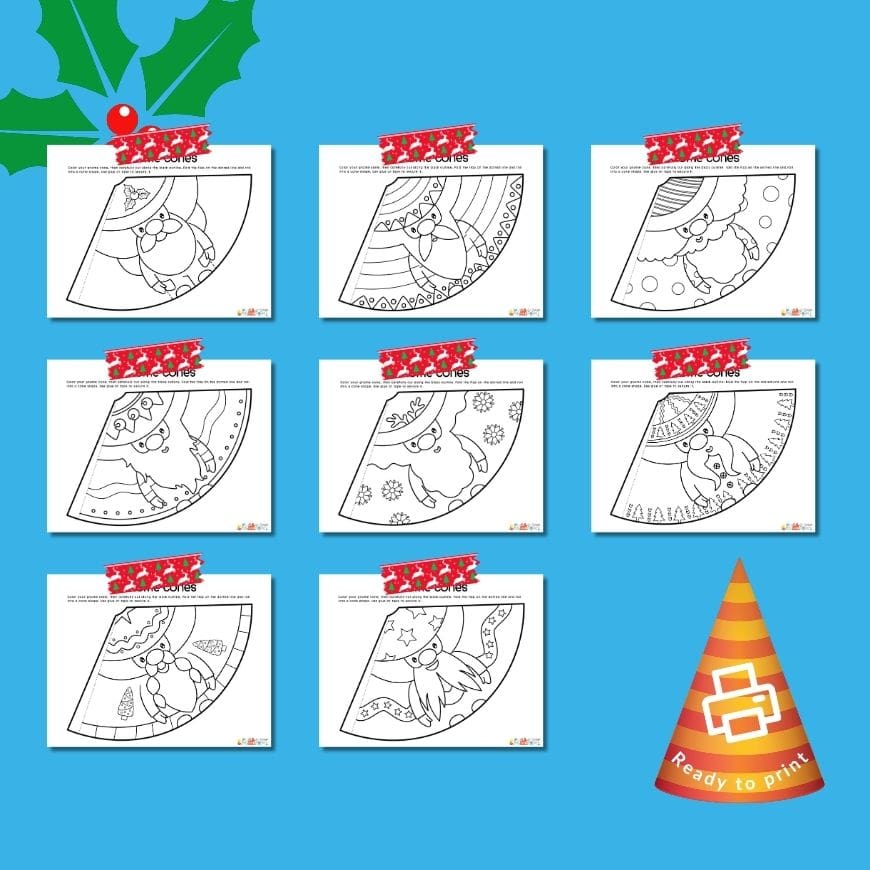 Free Gnome Cone Hats Printable