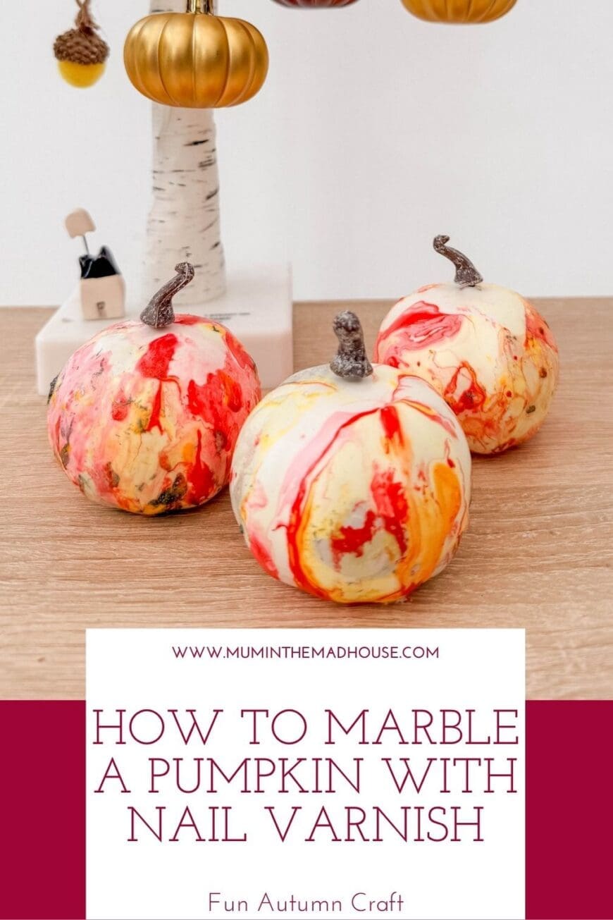 Looking for a fun Halloween activity? Learn how to marble a pumpkin using nail polish! Perfect for kids and grown-ups alike — a beautiful twist on traditional pumpkin decorating.